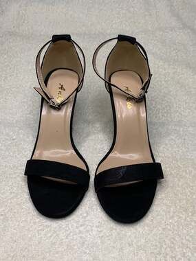 Black Heels For Women Open Toe Ankle Strap High Heels Size 7B